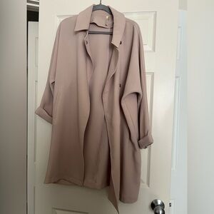 Dressy Tan Flowy Trench Coat
